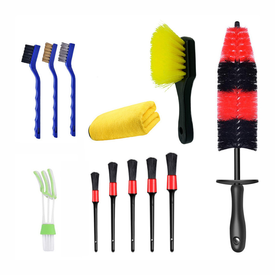 12 Pcs Detailing Brush Set Car Tire Wash Kit for Auto Motorcycle Cleaning Interior