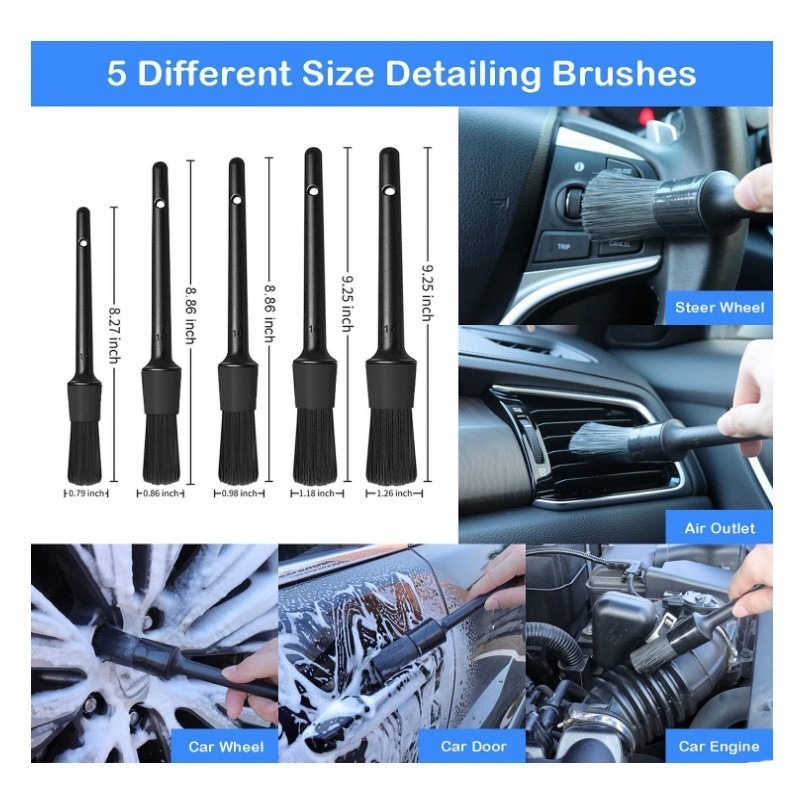 18 PCS Auto Detailing Brushes Set Car Wash Brush Kit for Cleaning Auto Wheels Interior