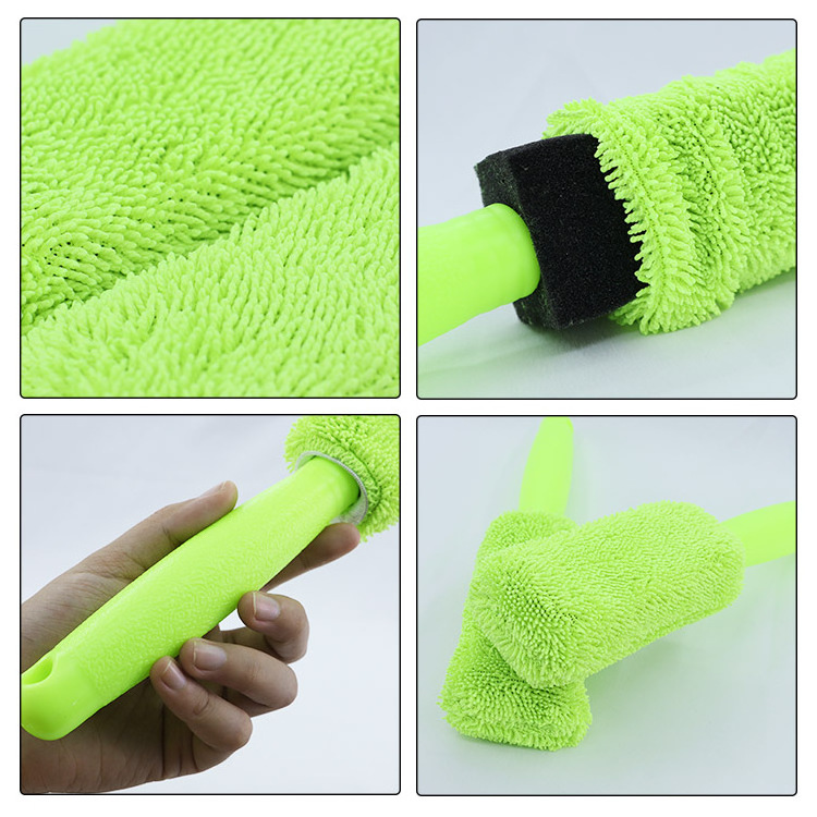 Professional Car Cleaning Tools Wheel And Tire Cleaner Brush Green Tire Rim Brush