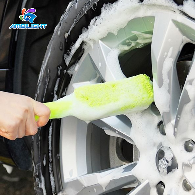 Professional Car Cleaning Tools Wheel And Tire Cleaner Brush Green Tire Rim Brush