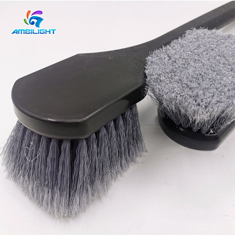 Wholesale Long Handle Auto Wheel Rim Clean Brush Grey Car Tire Tyre Brush