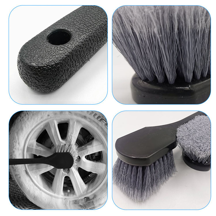 Wholesale Long Handle Auto Wheel Rim Clean Brush Grey Car Tire Tyre Brush