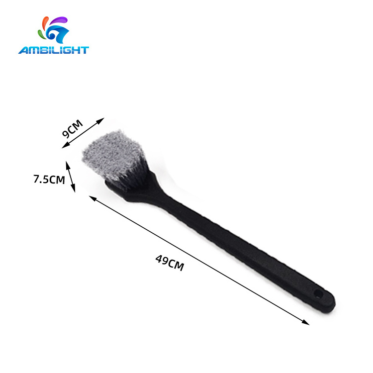 Wholesale Long Handle Auto Wheel Rim Clean Brush Grey Car Tire Tyre Brush