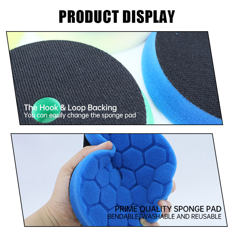 5inch 125mm Bevel Edge Hex Logic Foam Car Polishing Pad Auto Buffing Pads