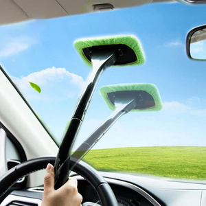 Car Window Cleaner Brush Kit Windshield Wiper Microfiber Wiper Auto Washing Tool With Long Handle