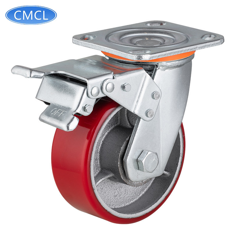 CMCL 5 Inch Casters Heavy Duty Industrial Casters Locking Swivel Brake Castor Universal Caster Wheel