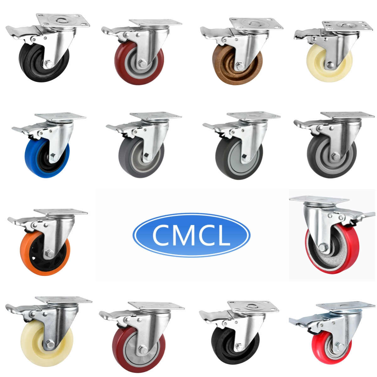 CMCL Wheel Caster 3 Inch Locking Swivel Brake Castor Universal Caster Wheel Iron 3'' Wheel Casters