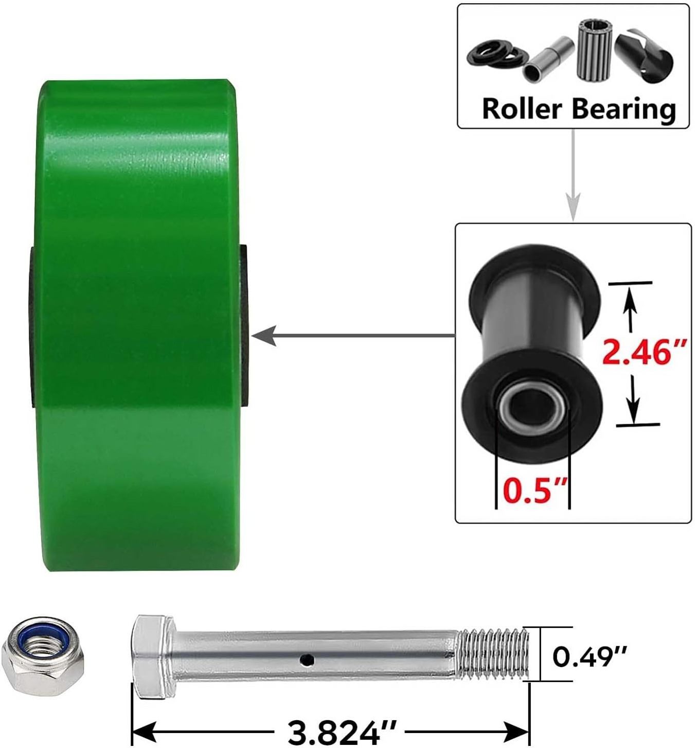 CMCL 5 Inch Casters Heavy Duty Industrial Casters Locking Swivel Brake Castor Universal Caster Wheel