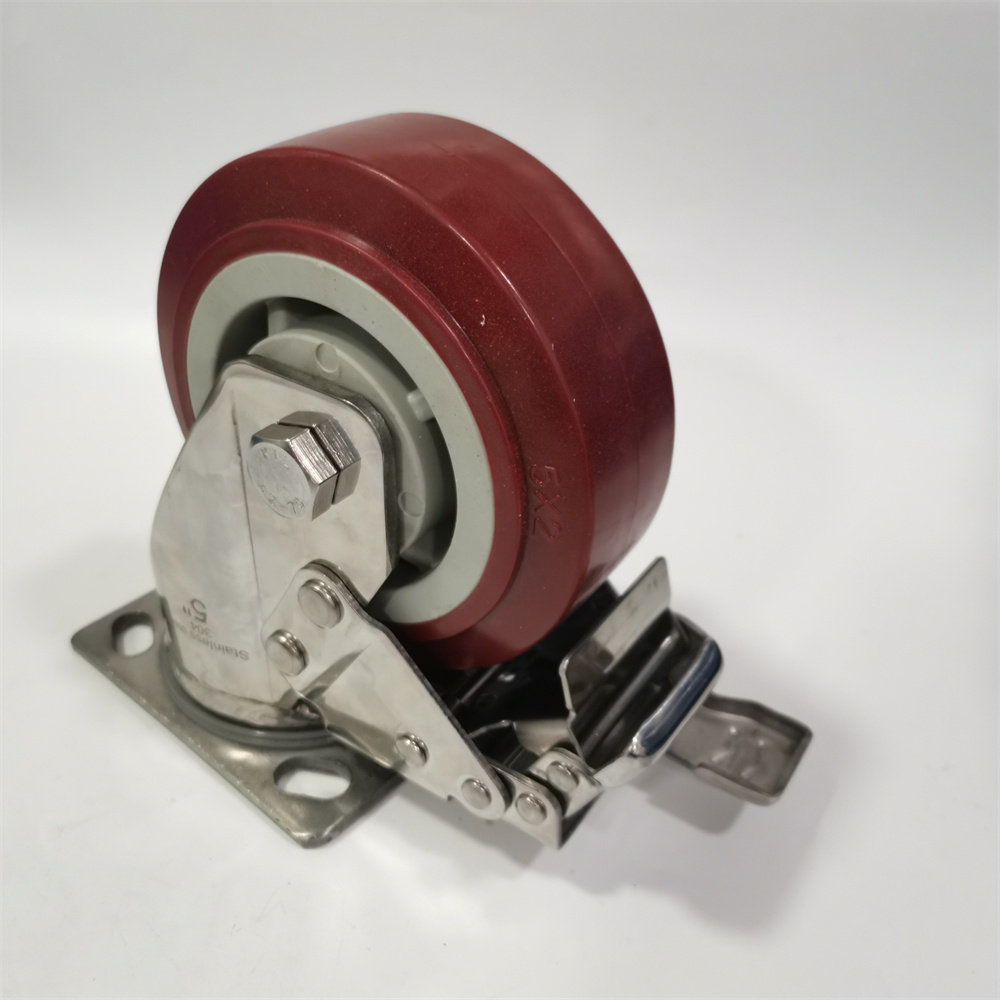 CMCL Stainless Steel Locking Casters Wheel Polyurethane Casters Wheels Stainless Steel Casters