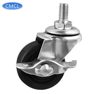 CMCL 50mm Small Castor With Stem Solid Rubber Swivel Wheel Rubber Wheel For Sewing Machine