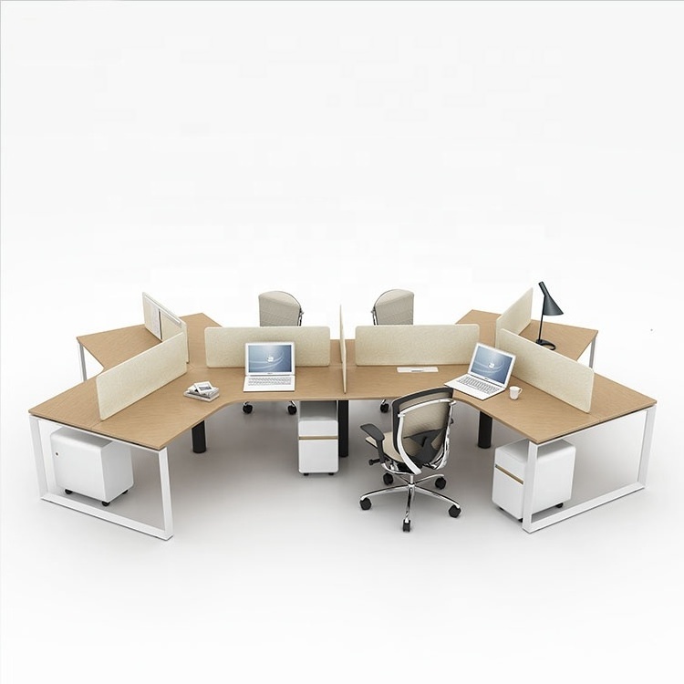 Commercial office furniture open 120 degree office workstation for 6 person