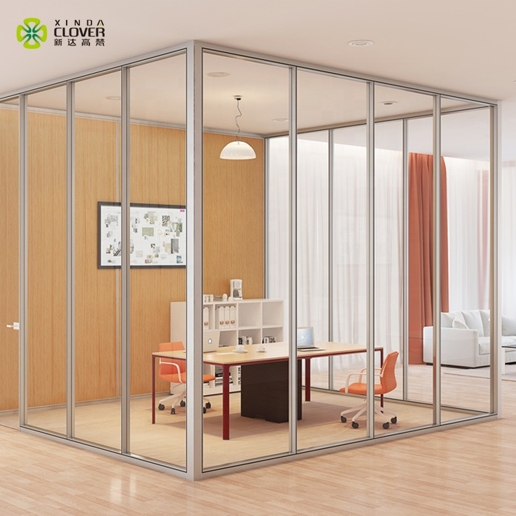 Commercial Room Dividers Aluminum Office Partition Glass Office Furniture Soundproof Partition Wall