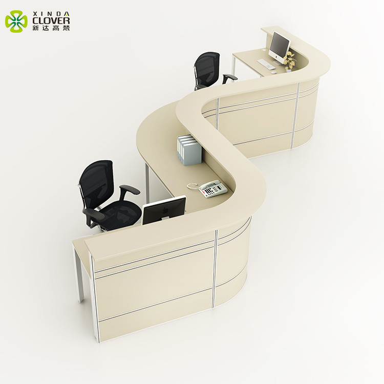 Factory Price Used Curved Partition Panel Modern Office Counter Reception Table Design