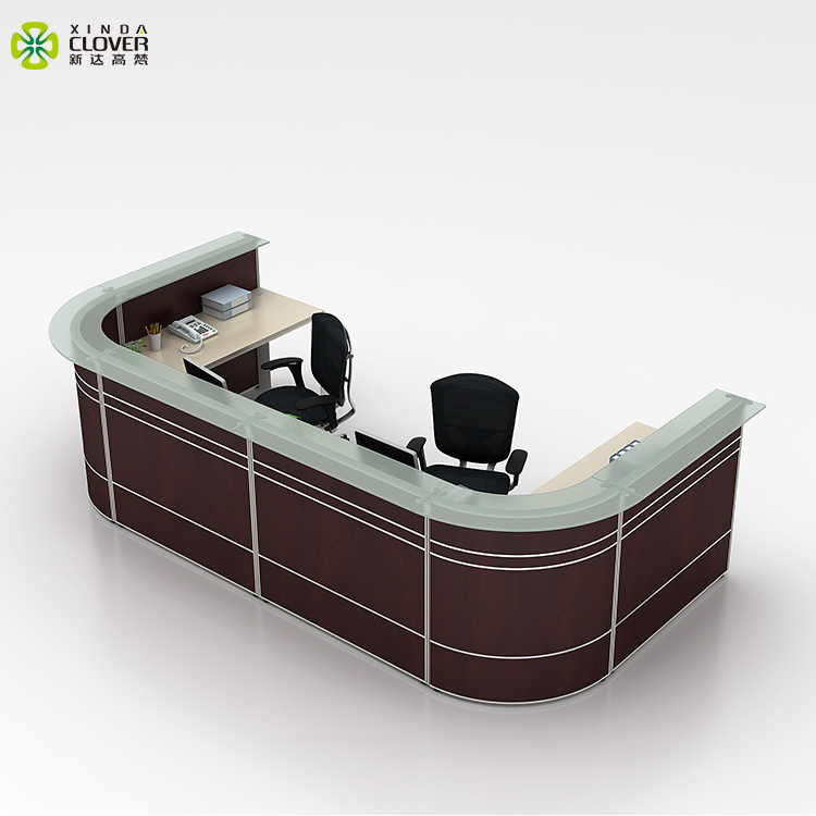 Factory Price Used Curved Partition Panel Modern Office Counter Reception Table Design