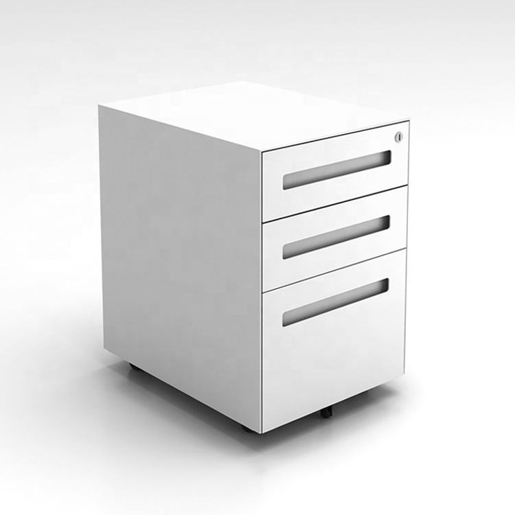 Hot Selling Office Use High quality Metal White 3 drawer Mobile Pedestal Cabinet