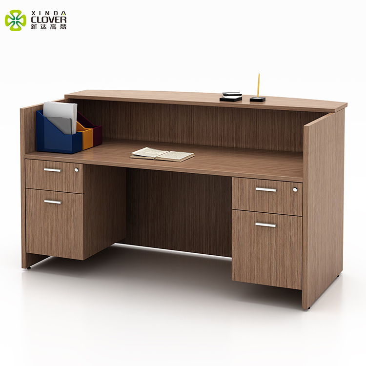 Foshan Modern 2 Person Standard Size Reception Desk Small Wood Office Reception Table Models