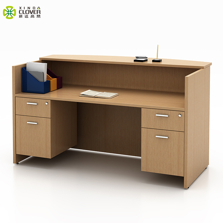 Foshan Modern 2 Person Standard Size Reception Desk Small Wood Office Reception Table Models