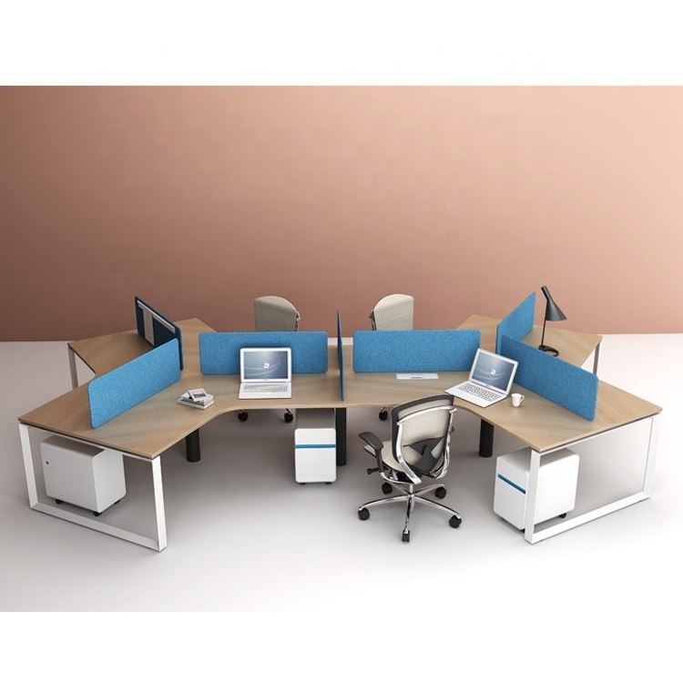 Commercial office furniture open 120 degree office workstation for 6 person