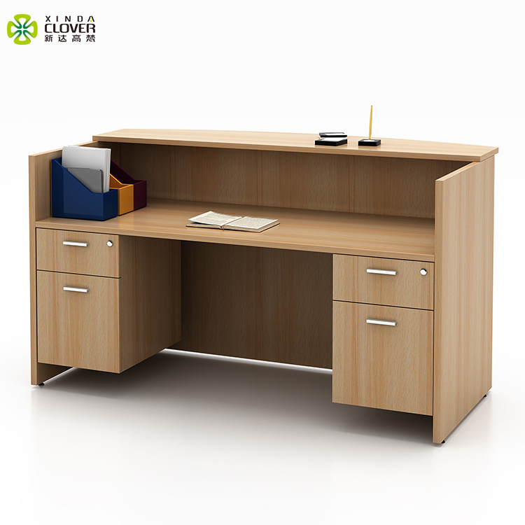 Foshan Modern 2 Person Standard Size Reception Desk Small Wood Office Reception Table Models