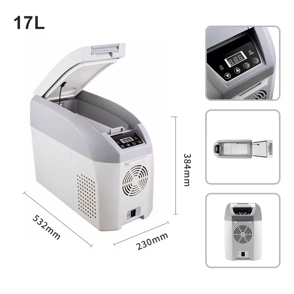 Portable Freezer Car Fridge 17L 12V 24V Cooler Car Refrigerator Compressor Mini Refrigerator