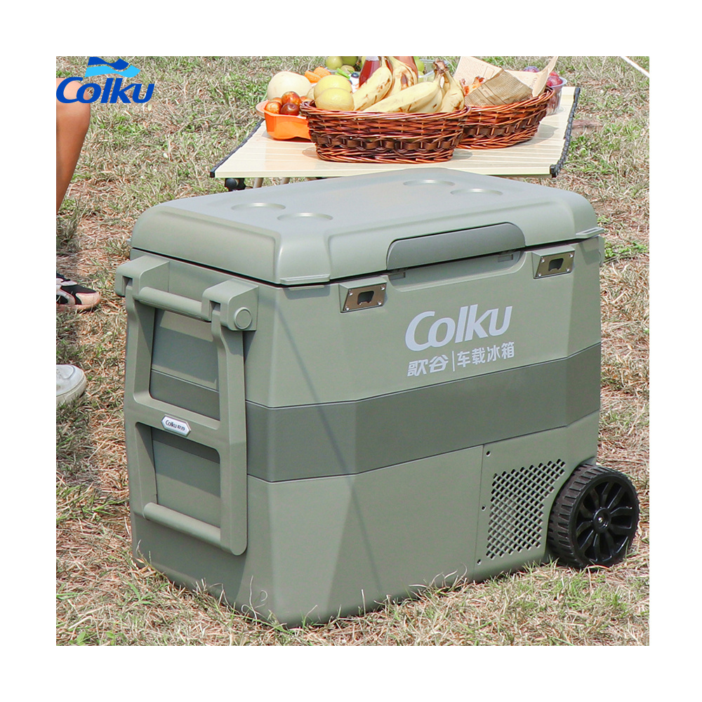 Factory supply 4x4 small car fridge portable freezer 12v 24v portable refrigerator camping car fridge for outdoor with wheels