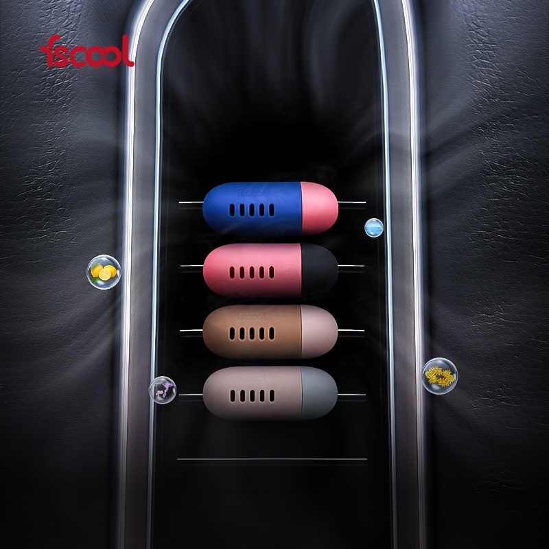 Fscool Wholesale Mini Capsule Shaped Car Fragrance Oil Aromatherapy Diffuser Silicone Car Aromatherapy Diffuser