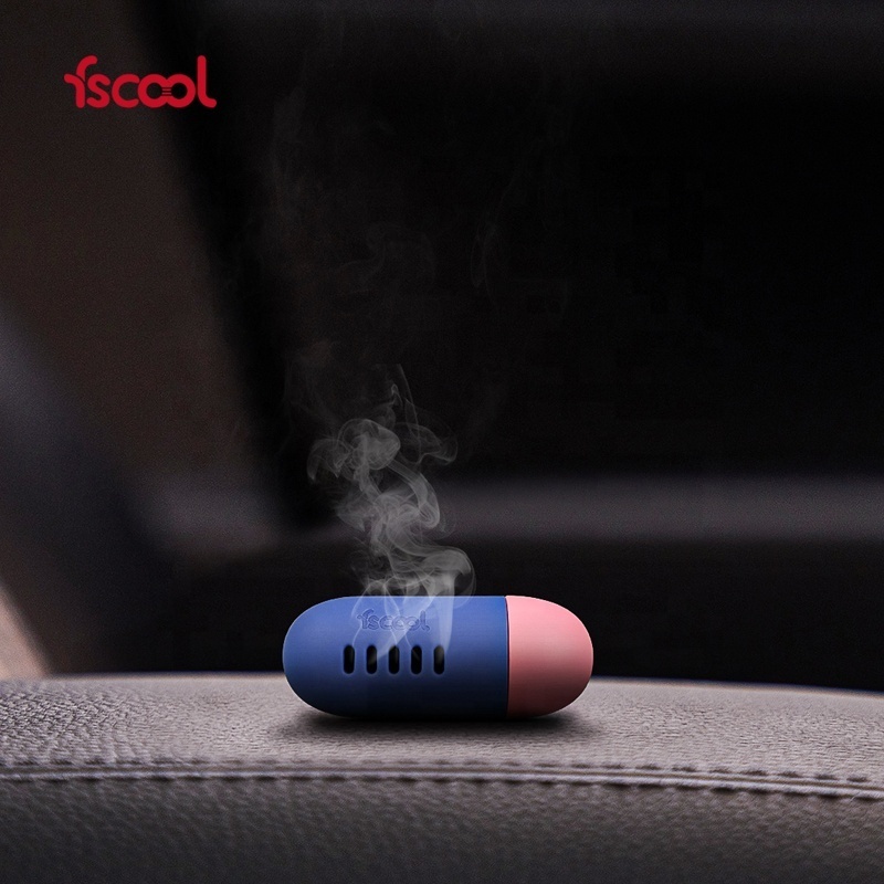 Fscool Wholesale Mini Capsule Shaped Car Fragrance Oil Aromatherapy Diffuser Silicone Car Aromatherapy Diffuser