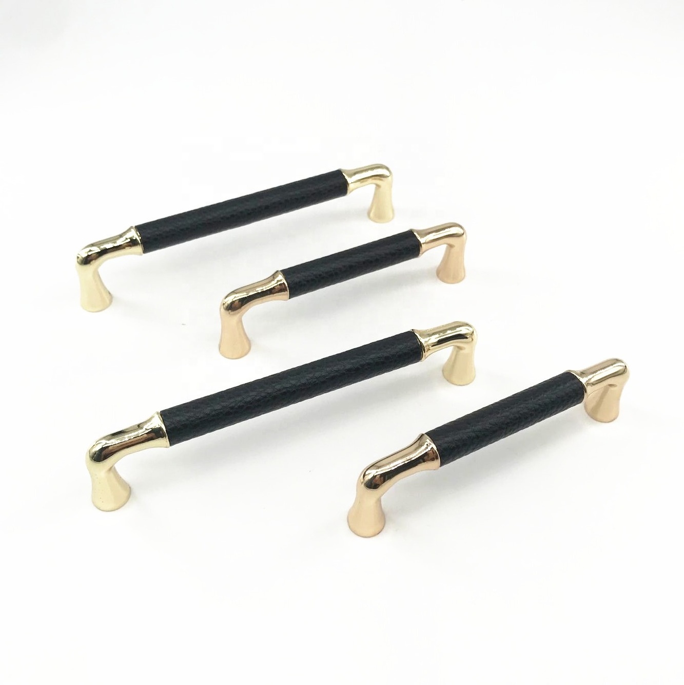 CX211 Modern U bar Cabinet Pulls Leather Gold Shiny Dresser Drawer Cupboard Pulls Furniture Handle