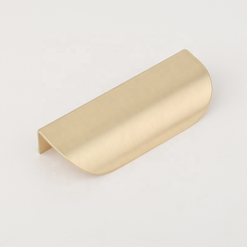 CX197 - Zinc   Modern Brass Half Moon Furniture Bedroom Kitchen Hardware Edge Finger Leaf Knobs And Pulls