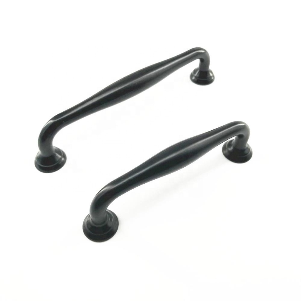 Modern Design Cabinet Handles Classic Black Zinc Alloy Cabinet kitchen Pulls and Knobs