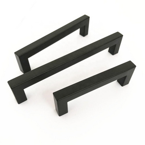 CS004 Furniture Hardware Cabinet Door Drawer Square Pull Black Matt Kitchen Handle