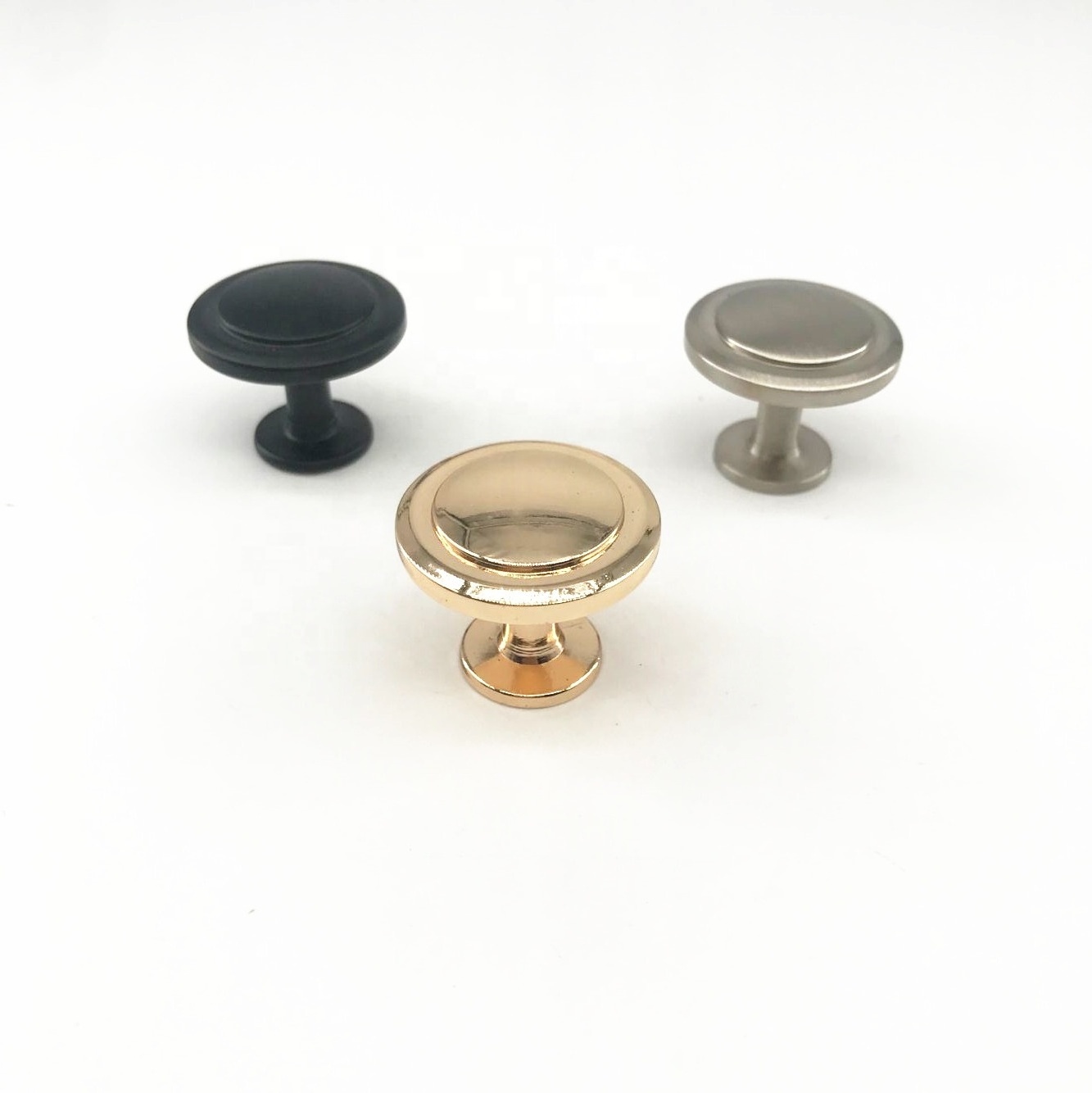 CX761 Furniture Cabinet Hardware Round 32mm Rose Gold & Black Nickel Mushroom Knob