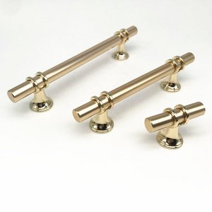 Foshan Handle Knob CX841845 Furniture Hardware Kitchen Brass Gold T Bar Handle Pull