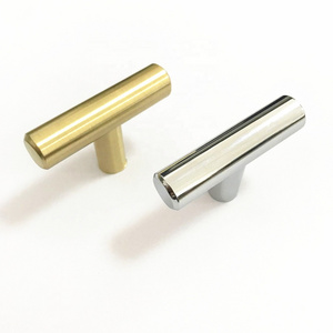 Custom Modern Door Handles Knobs Dresser Kitchen Cabinet Door T Bar Gold Chrome Silver Pull Knob