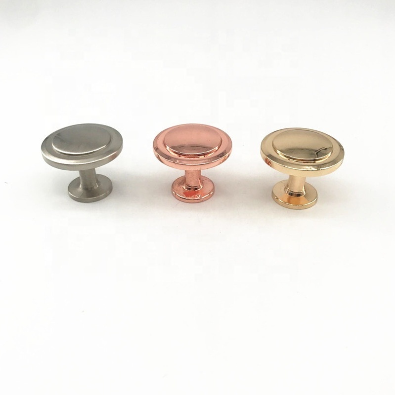 CX761 Furniture Cabinet Hardware Round 32mm Rose Gold & Black Nickel Mushroom Knob