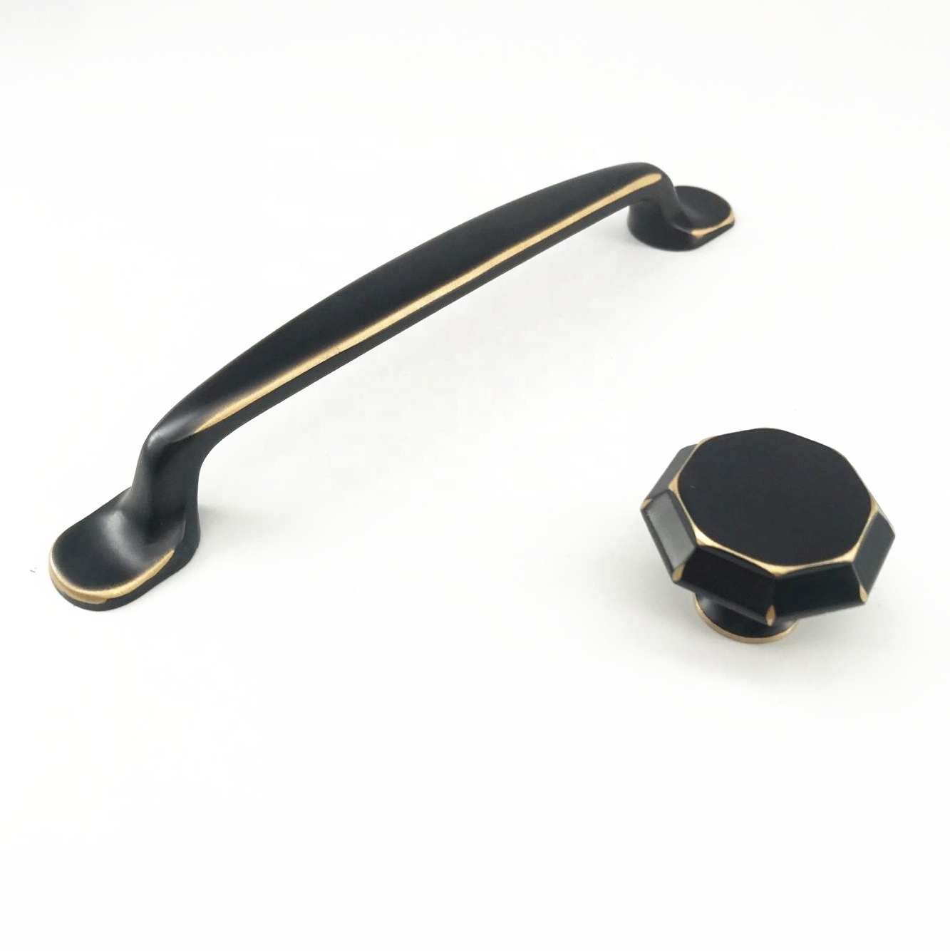 China Foshan Kosin MLP57 Brass Furniture Handles Luxury Fashion Black Gold Wardrobe Dresser Cupboard Cabinet Drawer Knobs