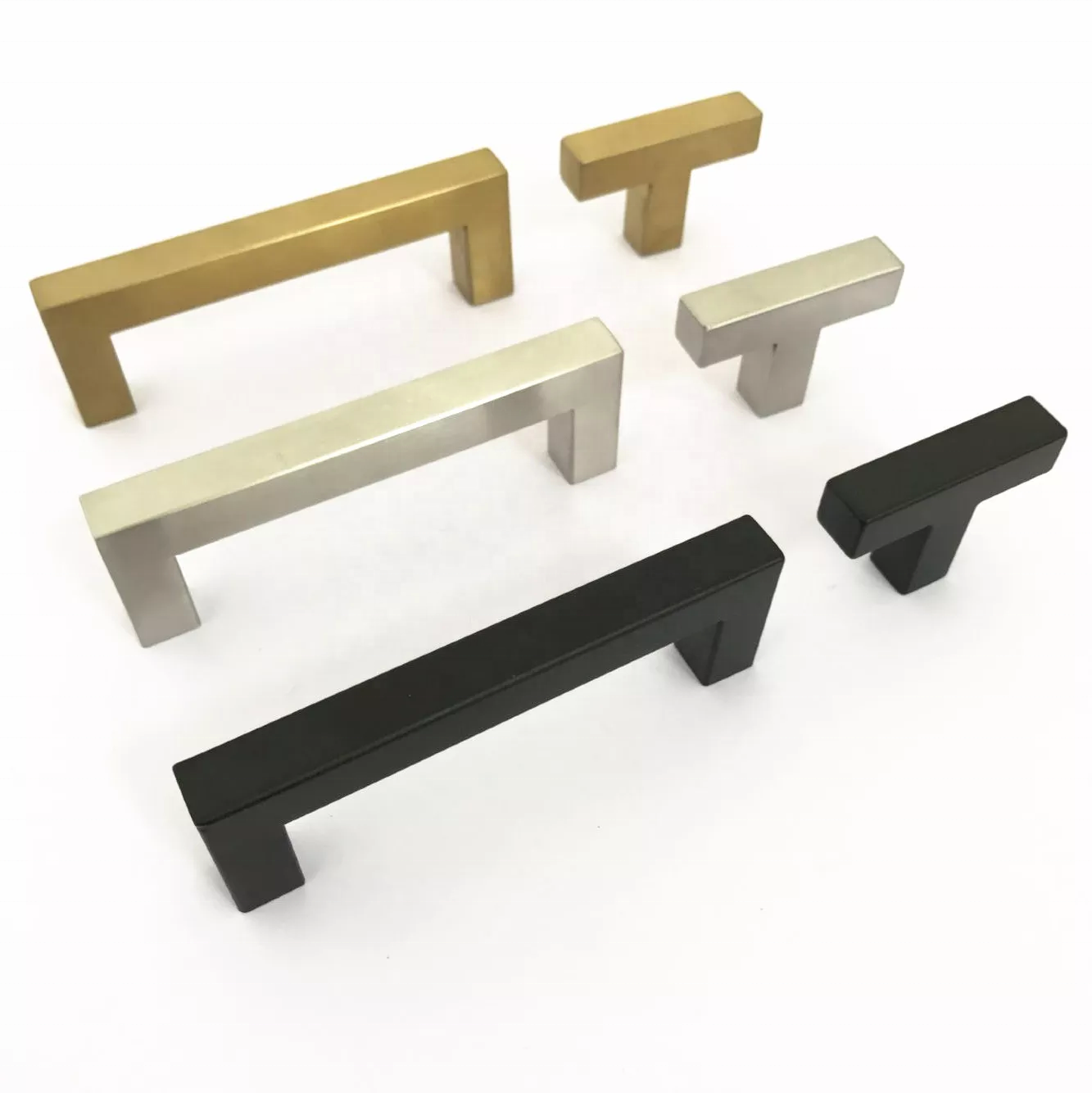 CS004 Furniture Hardware Cabinet Door Drawer Square Pull Black Matt Kitchen Handle