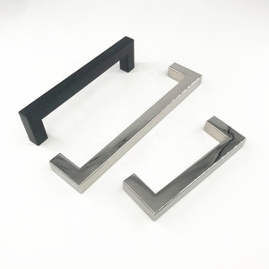 Modern Hardware D Shape Cabinet Drawer Pull Handles Chrome Square Bar Dresser Handle