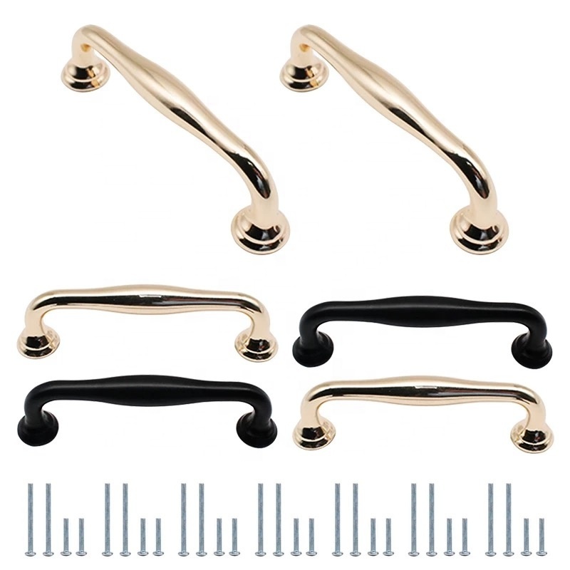 Modern Design Cabinet Handles Classic Black Zinc Alloy Cabinet kitchen Pulls and Knobs