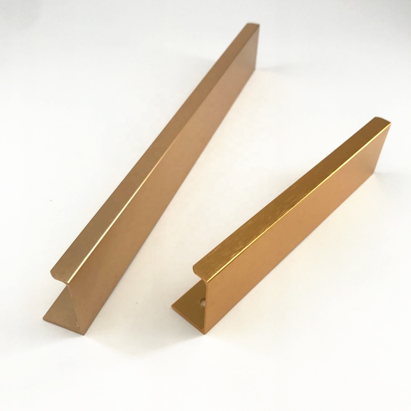 MLP39 High Quality Kitchen Accessories Cabinet Satin Gold Aluminum Profile Finger Edge Tab Pull