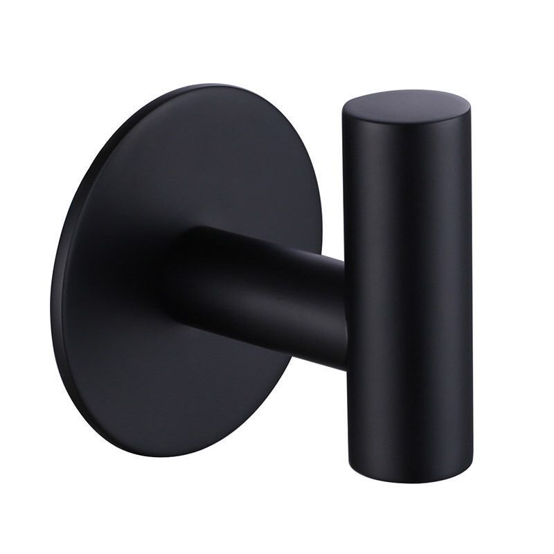 China Black Stainless Steel Door Hooks Coat Hooks Robe Towel Hangers Sturdy Self Adhesive Wall Hooks