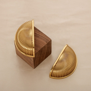 Solid Brass Pull Knob Details  Furniture Cabinet Door Solid 100% Brass Bin Cup Pull Handle - Shell And Knob