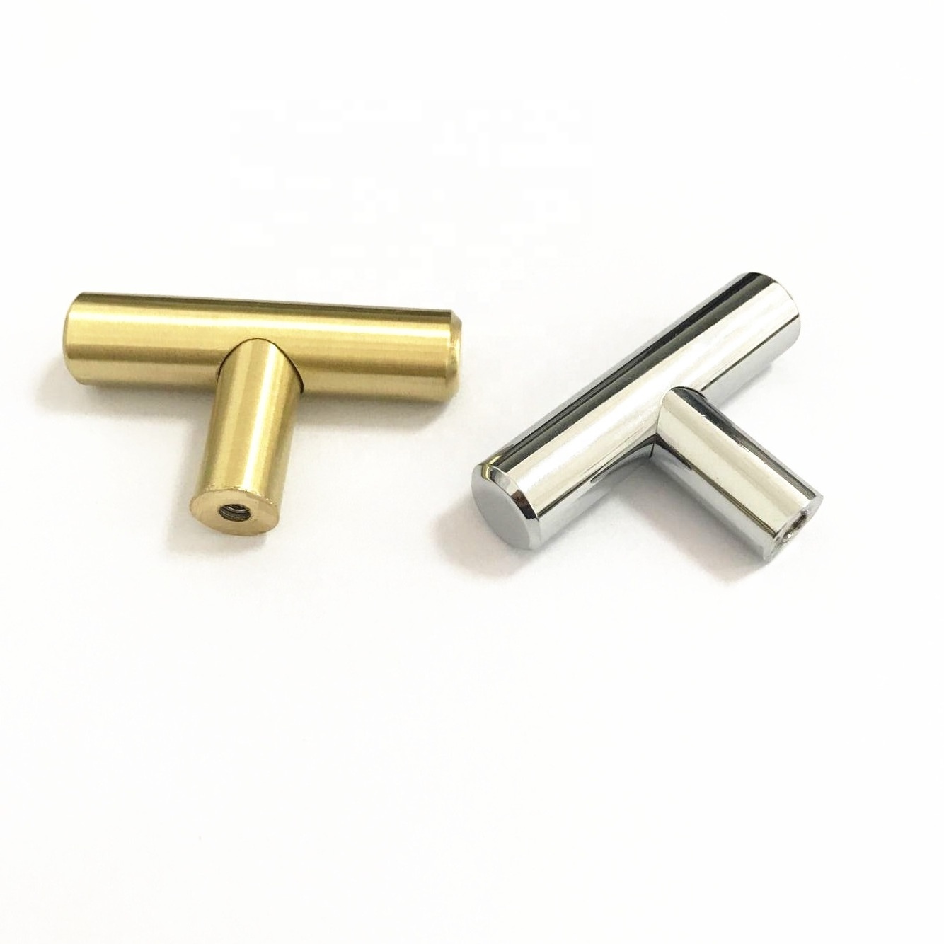 Custom Modern Door Handles Knobs Dresser Kitchen Cabinet Door T Bar Gold Chrome Silver Pull Knob