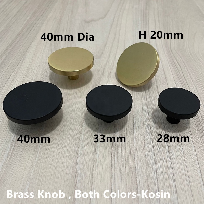 CB001 Home Furniture Decorative  Brass Black Furniture Cabinet Round Handle Copper Knob Pulls Round Shape