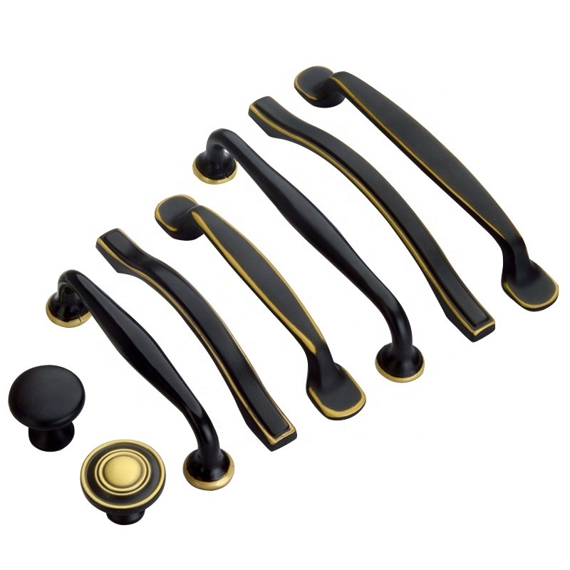 MG BRASS Brass Furniture Handles Luxury Fashion Black Gold Wardrobe Dresser Cupboard Cabinet Drawer Pulls