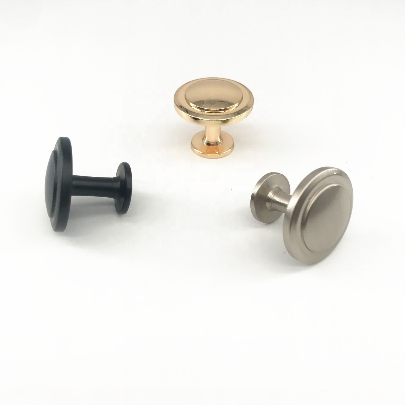 CX761 Furniture Cabinet Hardware Round 32mm Rose Gold & Black Nickel Mushroom Knob