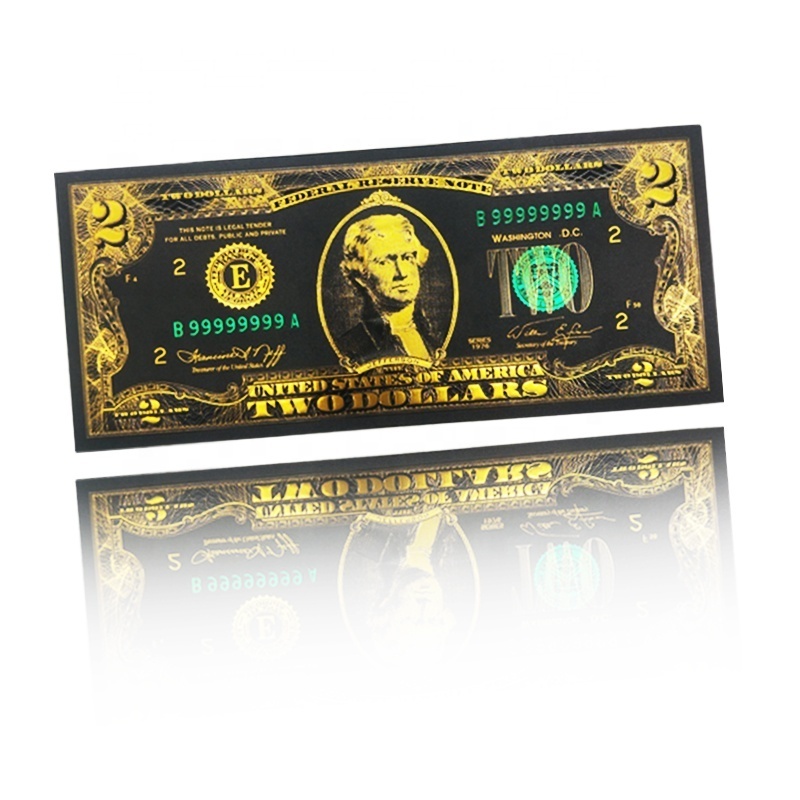 Fan Shu New Edition USA Prop Money Dollars US $2 Two Dollars Set Black Banknotes