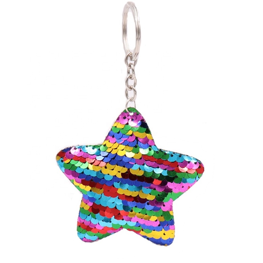 Fan Shu Reflective Key Chain Party Favors Christmas Tree Decoration Star Sequin Keychain