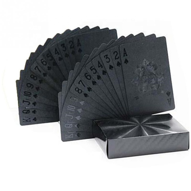 Fan Shu Creative Luxury Gift Play Cards Jumbo Foil Plastic Black Poker