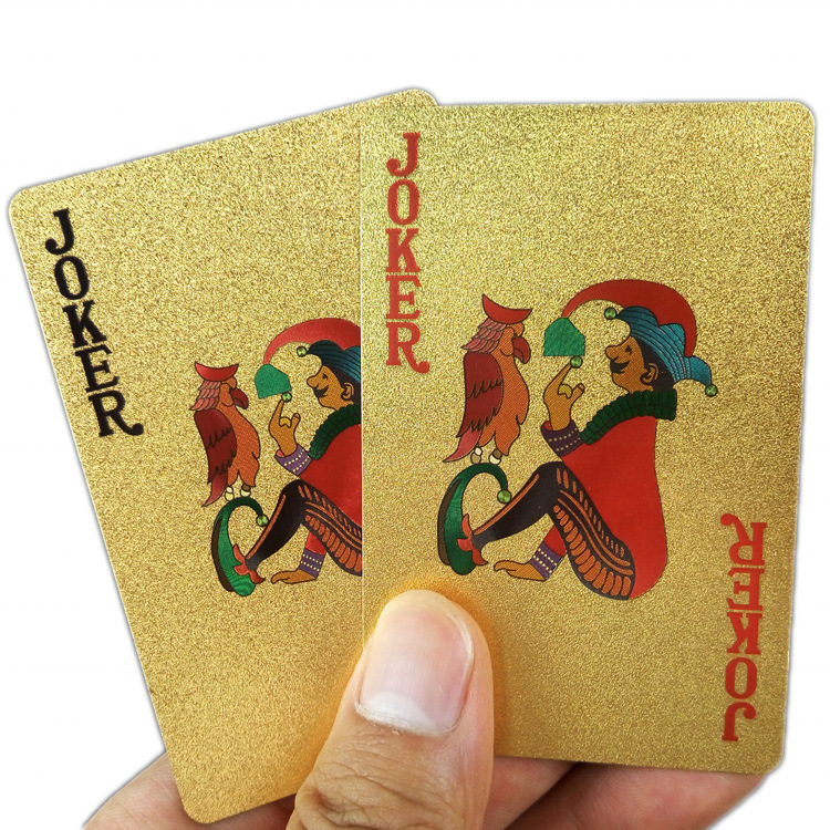 Fan Shu Hot Sale Game Deck Gift 24k Gold Foil Plated Poker Plastic Playing Cards